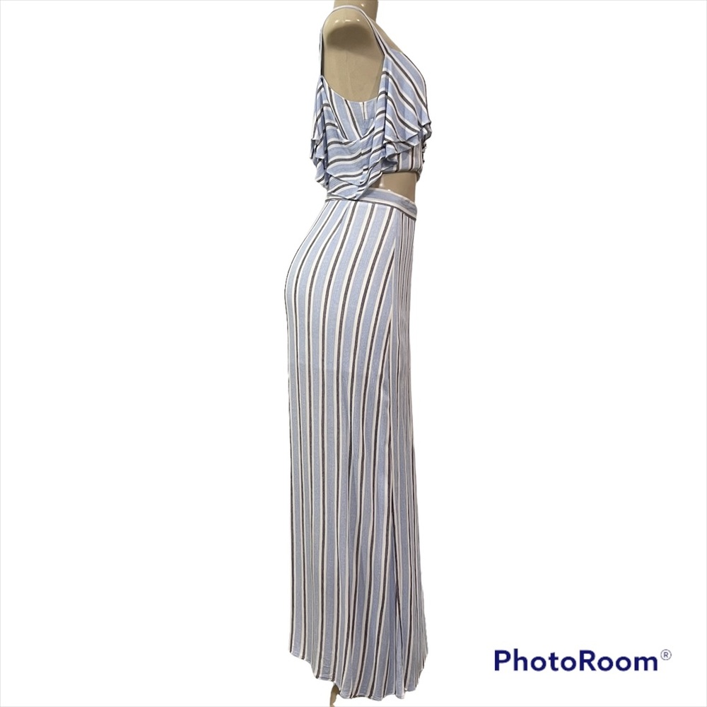 Lost + Wander 2 piece stripped top and skirt Set